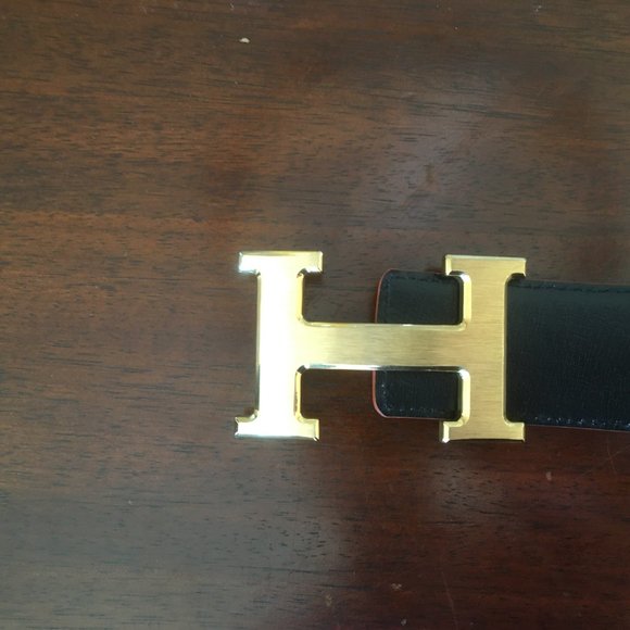 Hermes 18k H belt buckle & Reversible black/red le main image 7